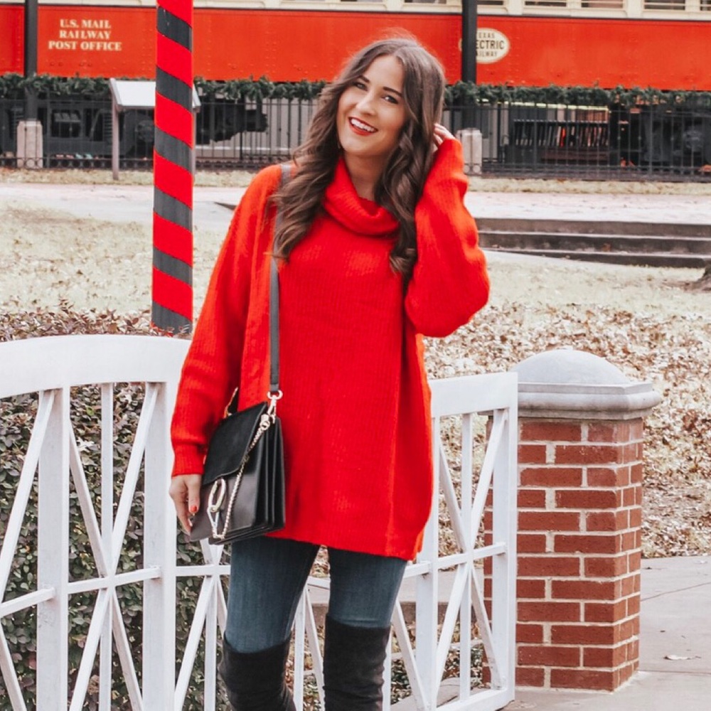 Red Turtleneck Sweater